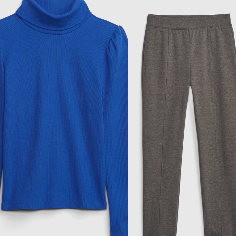 GAP - Lot of 2 - Puff Sleeve Turtleneck and Ponte Pants - Kids M (8)
